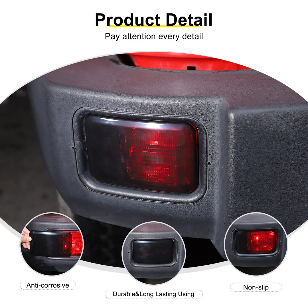 For 2007-2018 Jeep Wrangler JK Rear Bumper Fog Light Lamp Trim Cover Guard (2 pcs) - Image 8