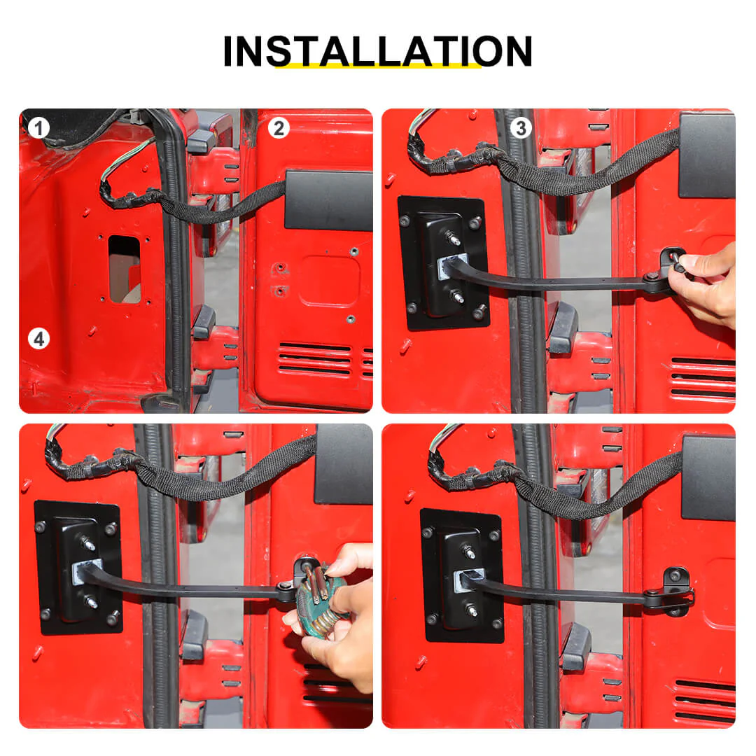 For 2007-2018 Jeep Wrangler JK Rear Door Gate Check Strap Retaining Arm Tail Gate Limiter - Image 7