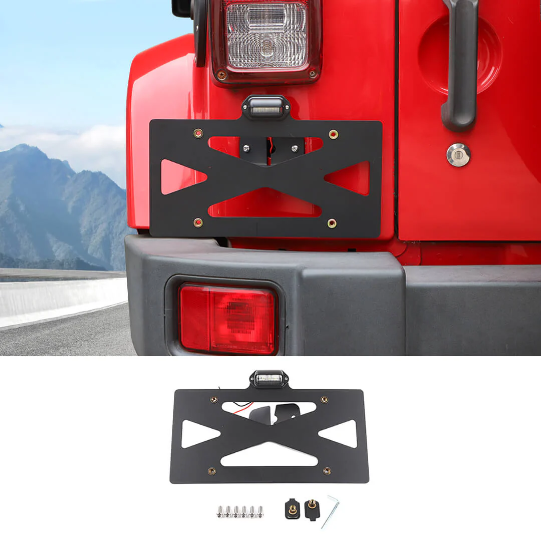 For 2007-2018 Jeep Wrangler JK Rear License Plate Seat Bracket Accessories