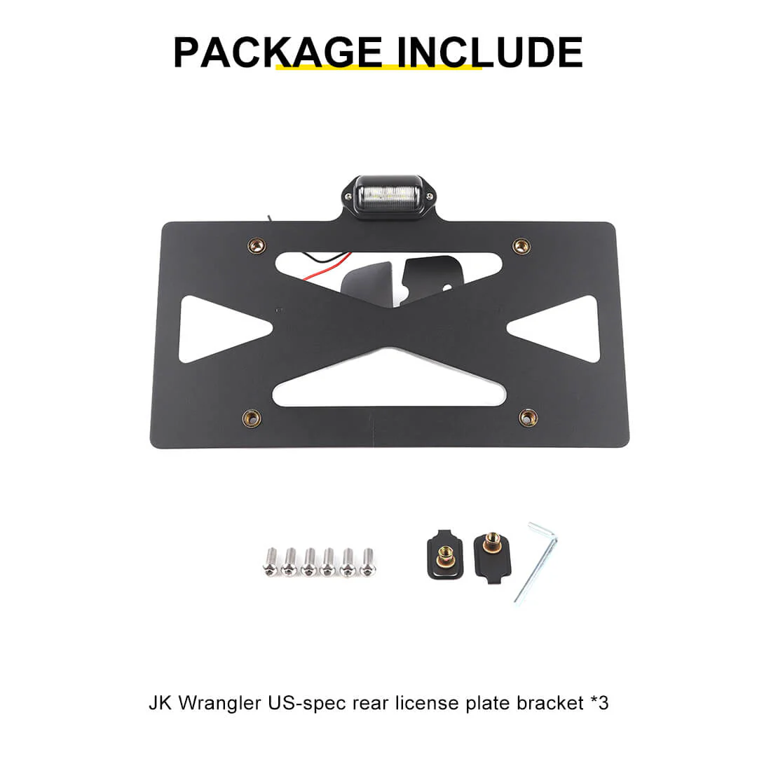 For 2007-2018 Jeep Wrangler JK Rear License Plate Seat Bracket Accessories - Image 13