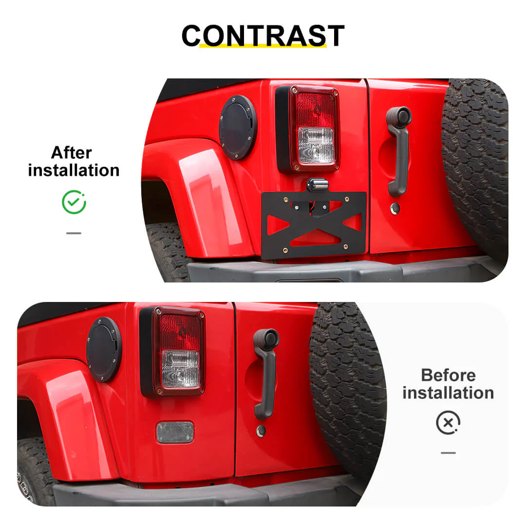 For 2007-2018 Jeep Wrangler JK Rear License Plate Seat Bracket Accessories - Image 2