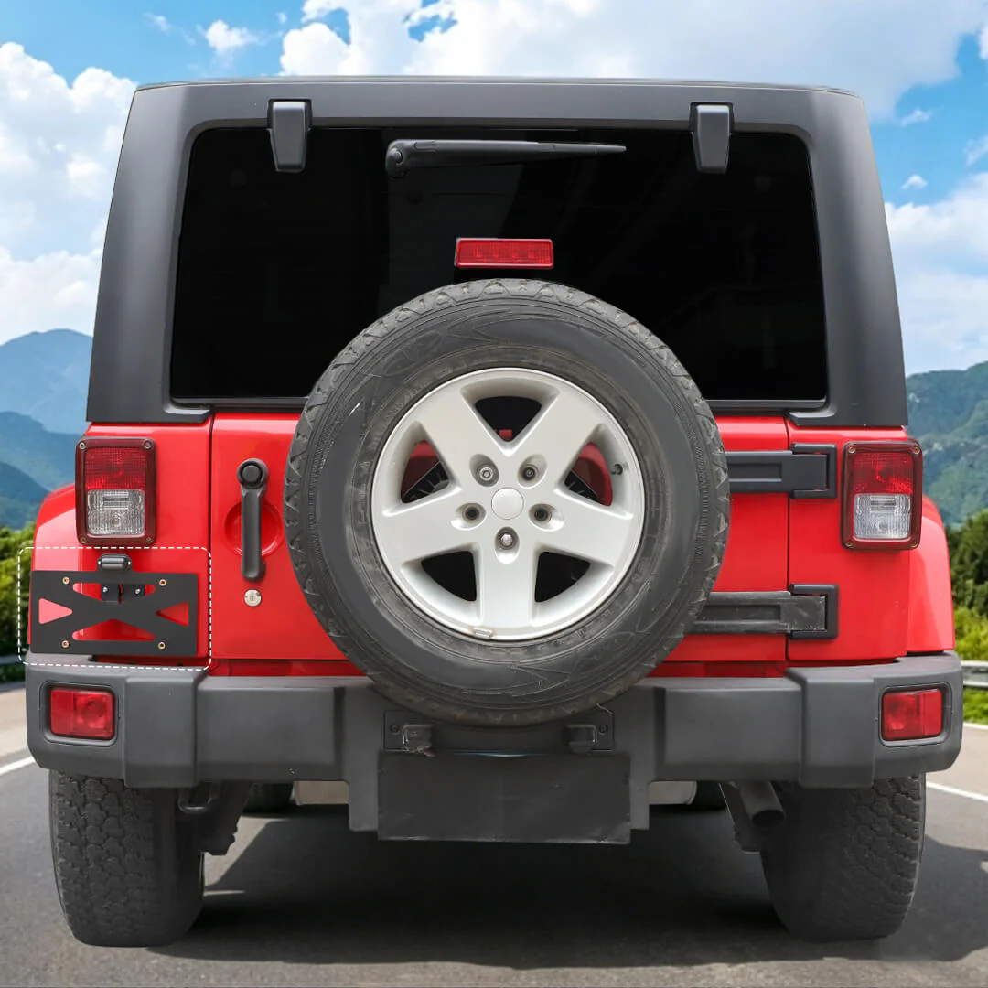 For 2007-2018 Jeep Wrangler JK Rear License Plate Seat Bracket Accessories - Image 3