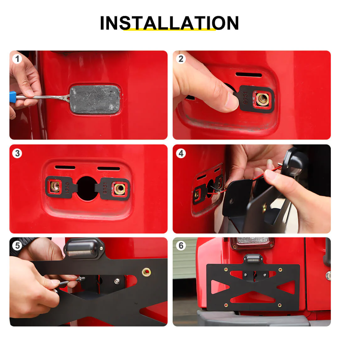 For 2007-2018 Jeep Wrangler JK Rear License Plate Seat Bracket Accessories - Image 8