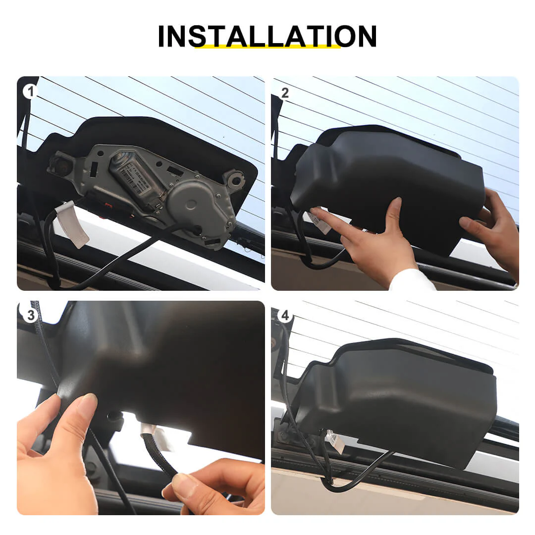 For 2007-2018 Jeep Wrangler JK Rear Tailgate glass Hardtop Wiper Motor Cover Trim Panel - Image 6