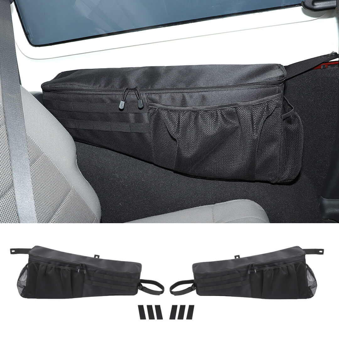 For 2007-2018 Jeep Wrangler JK Rear Trunk Organizer Rear Cargo Storage Side Bag (2 pcs)