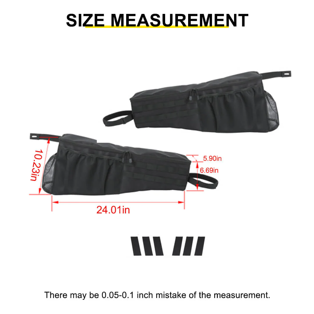 For 2007-2018 Jeep Wrangler JK Rear Trunk Organizer Rear Cargo Storage Side Bag (2 pcs) - Image 12