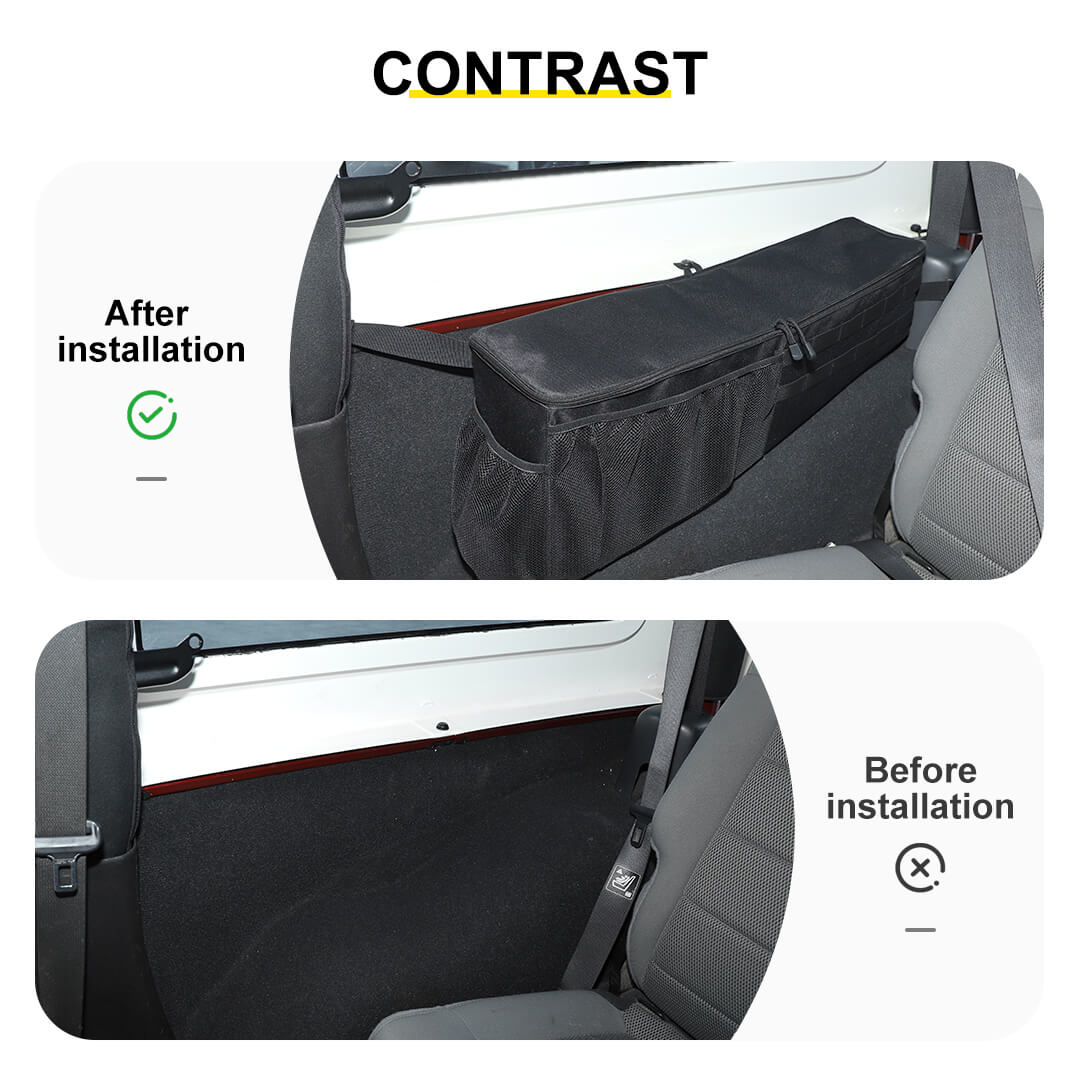 For 2007-2018 Jeep Wrangler JK Rear Trunk Organizer Rear Cargo Storage Side Bag (2 pcs) - Image 2