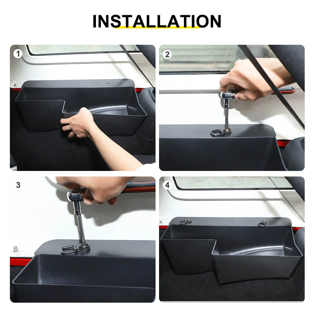 For 2007-2018 Jeep Wrangler JK Rear Trunk Side Storage Box Cargo Organizer Tray - Image 6