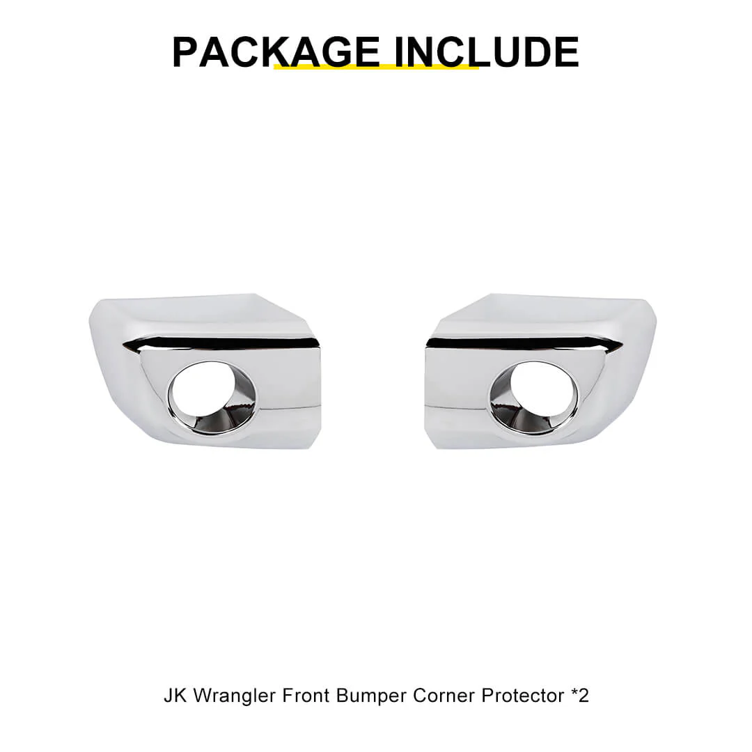For 2007-2018 Jeep Wrangler JK Scratch Protect Front Bumper Corner Cover Trim (2 pcs) - Image 12