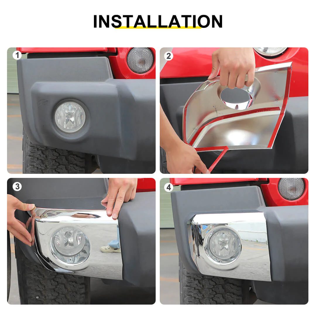 For 2007-2018 Jeep Wrangler JK Scratch Protect Front Bumper Corner Cover Trim (2 pcs) - Image 7