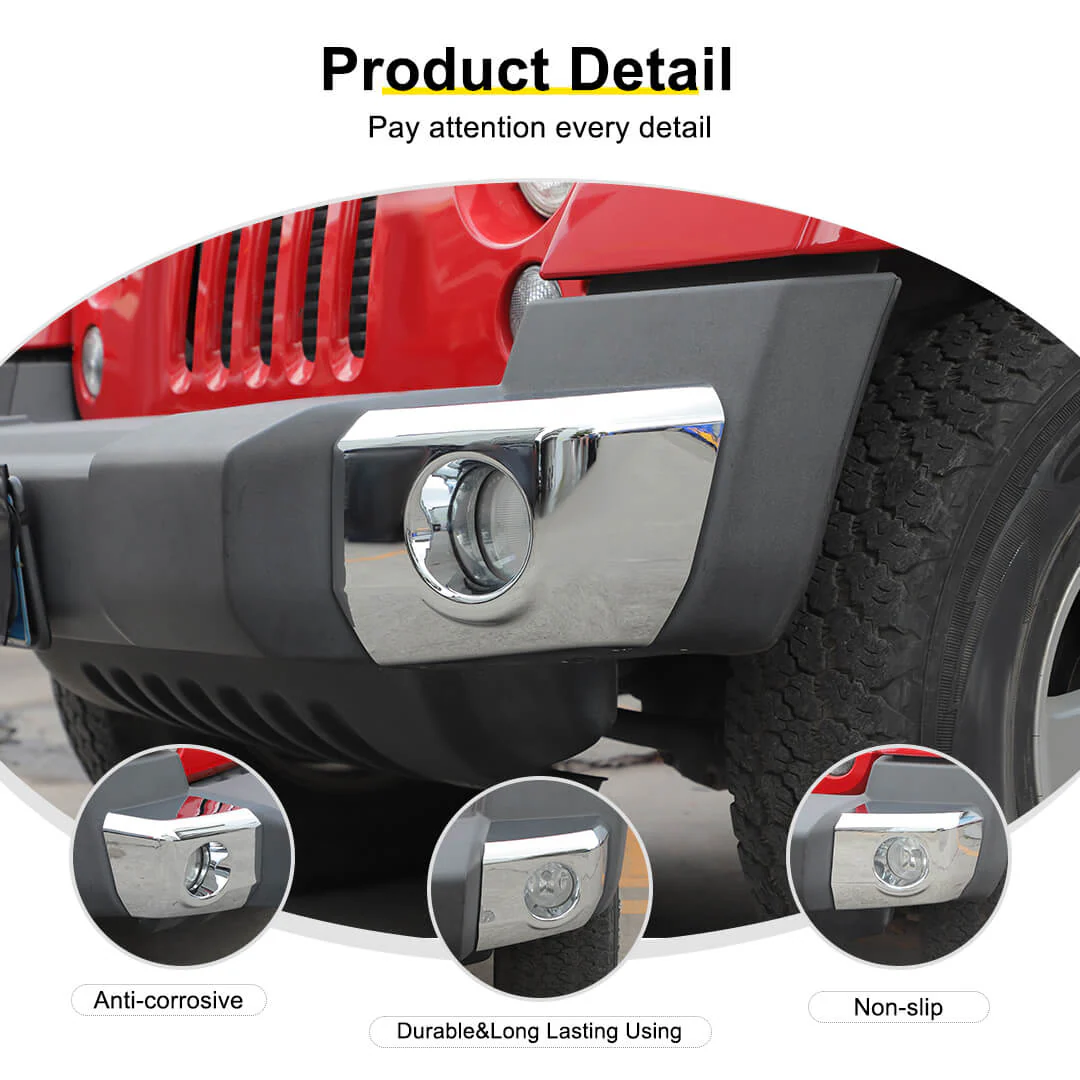 For 2007-2018 Jeep Wrangler JK Scratch Protect Front Bumper Corner Cover Trim (2 pcs) - Image 8