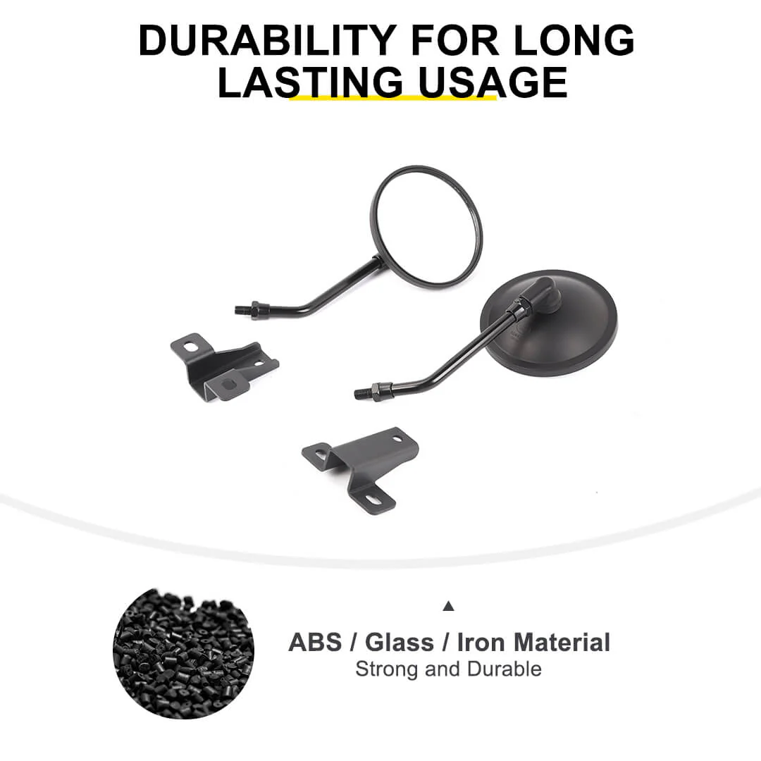For 2007-2018 Jeep Wrangler JK Side Mirrors Doorless A-Pillar Mount Rear View Mirror (2 pcs) - Image 10