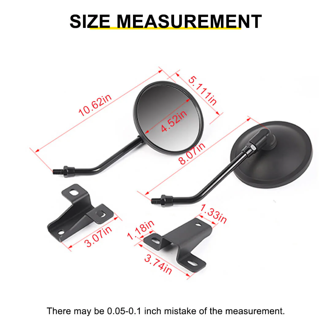 For 2007-2018 Jeep Wrangler JK Side Mirrors Doorless A-Pillar Mount Rear View Mirror (2 pcs) - Image 11