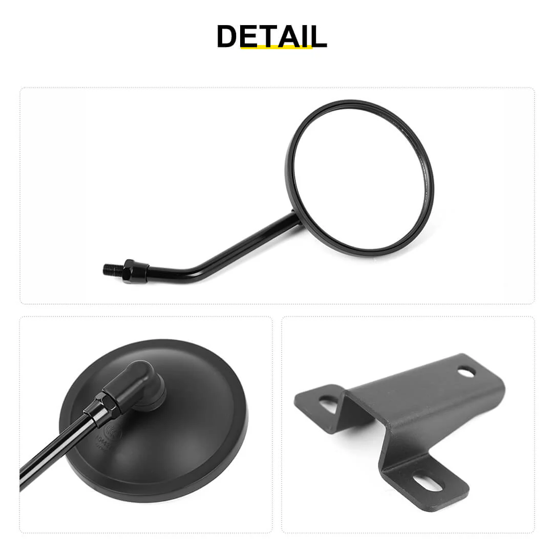 For 2007-2018 Jeep Wrangler JK Side Mirrors Doorless A-Pillar Mount Rear View Mirror (2 pcs) - Image 12