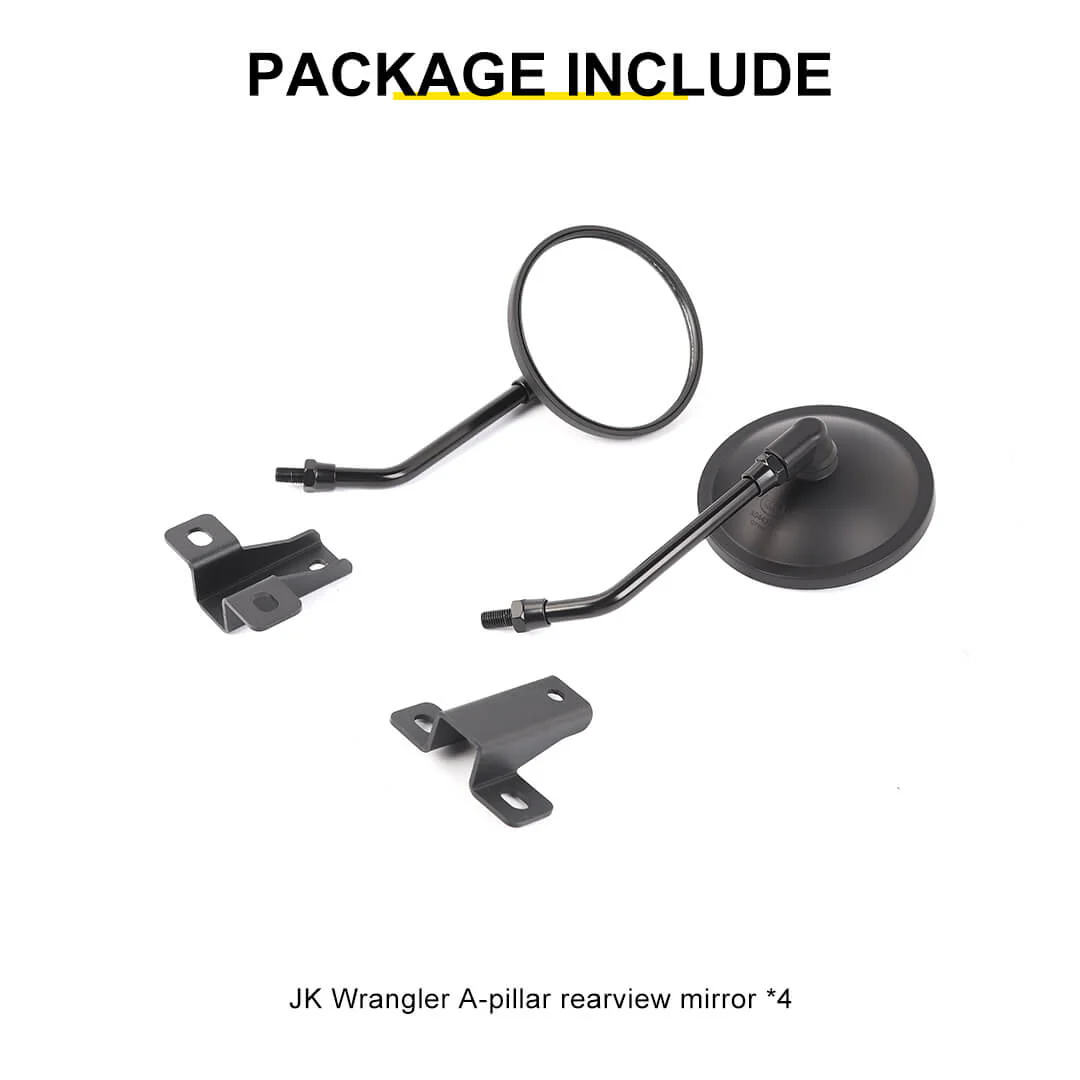 For 2007-2018 Jeep Wrangler JK Side Mirrors Doorless A-Pillar Mount Rear View Mirror (2 pcs) - Image 13