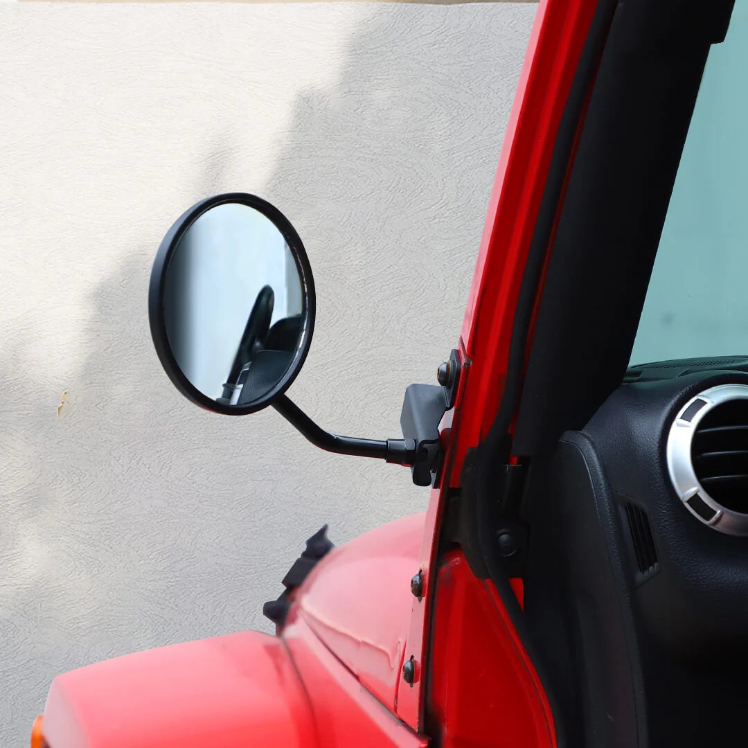 For 2007-2018 Jeep Wrangler JK Side Mirrors Doorless A-Pillar Mount Rear View Mirror (2 pcs) - Image 4
