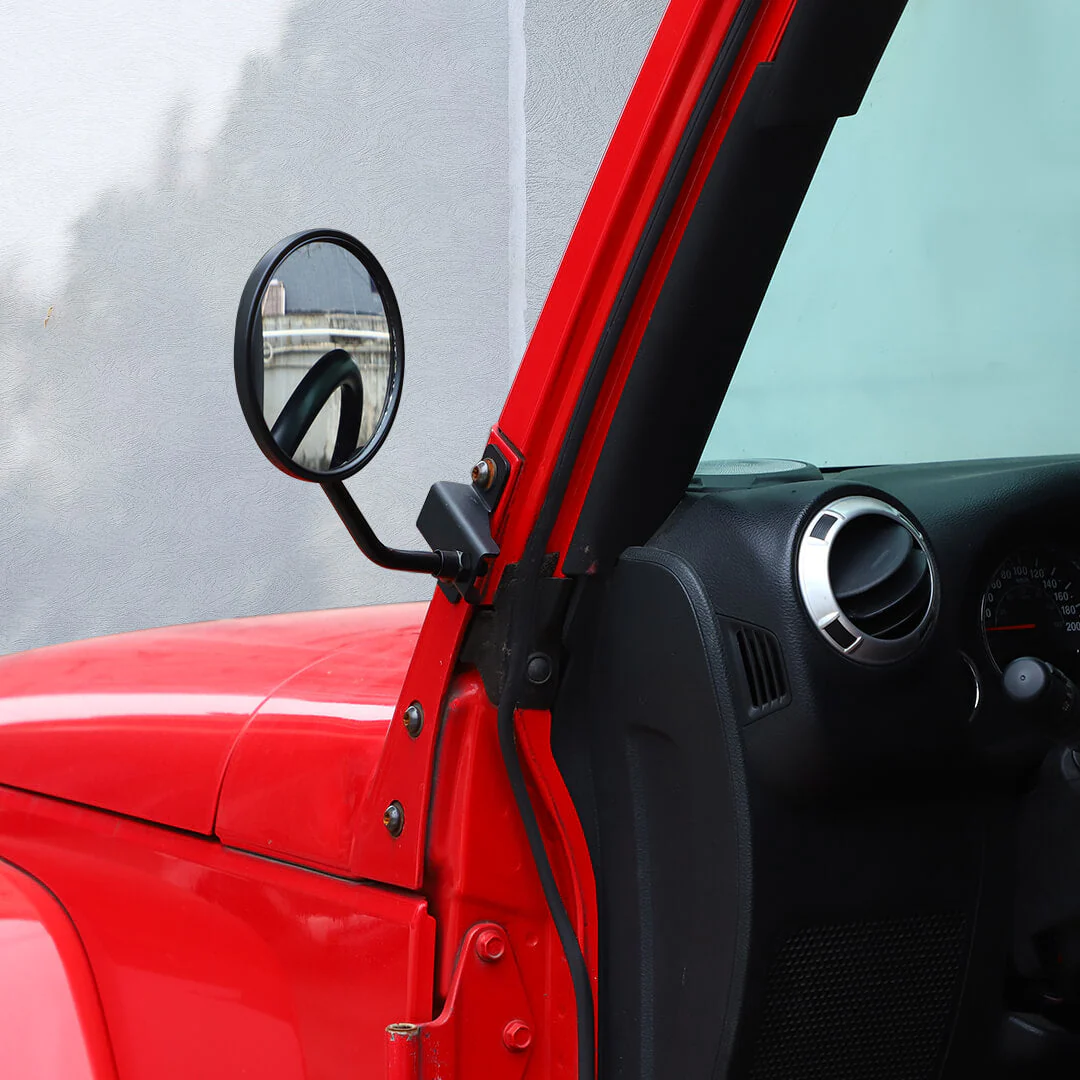 For 2007-2018 Jeep Wrangler JK Side Mirrors Doorless A-Pillar Mount Rear View Mirror (2 pcs) - Image 5