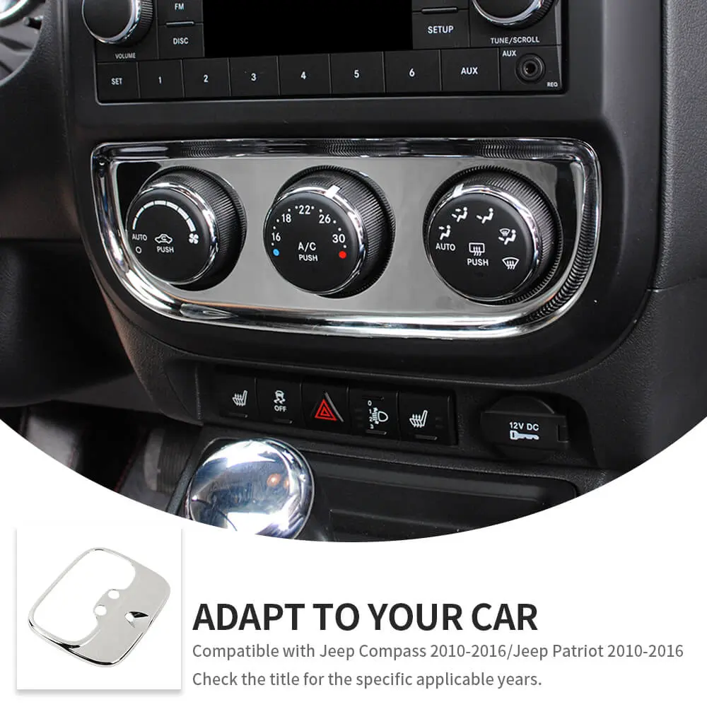 For 2010-2016 Jeep Compass & Patriot Interior Air Conditioning Switch Panel Trim Decoration Cover - Image 8