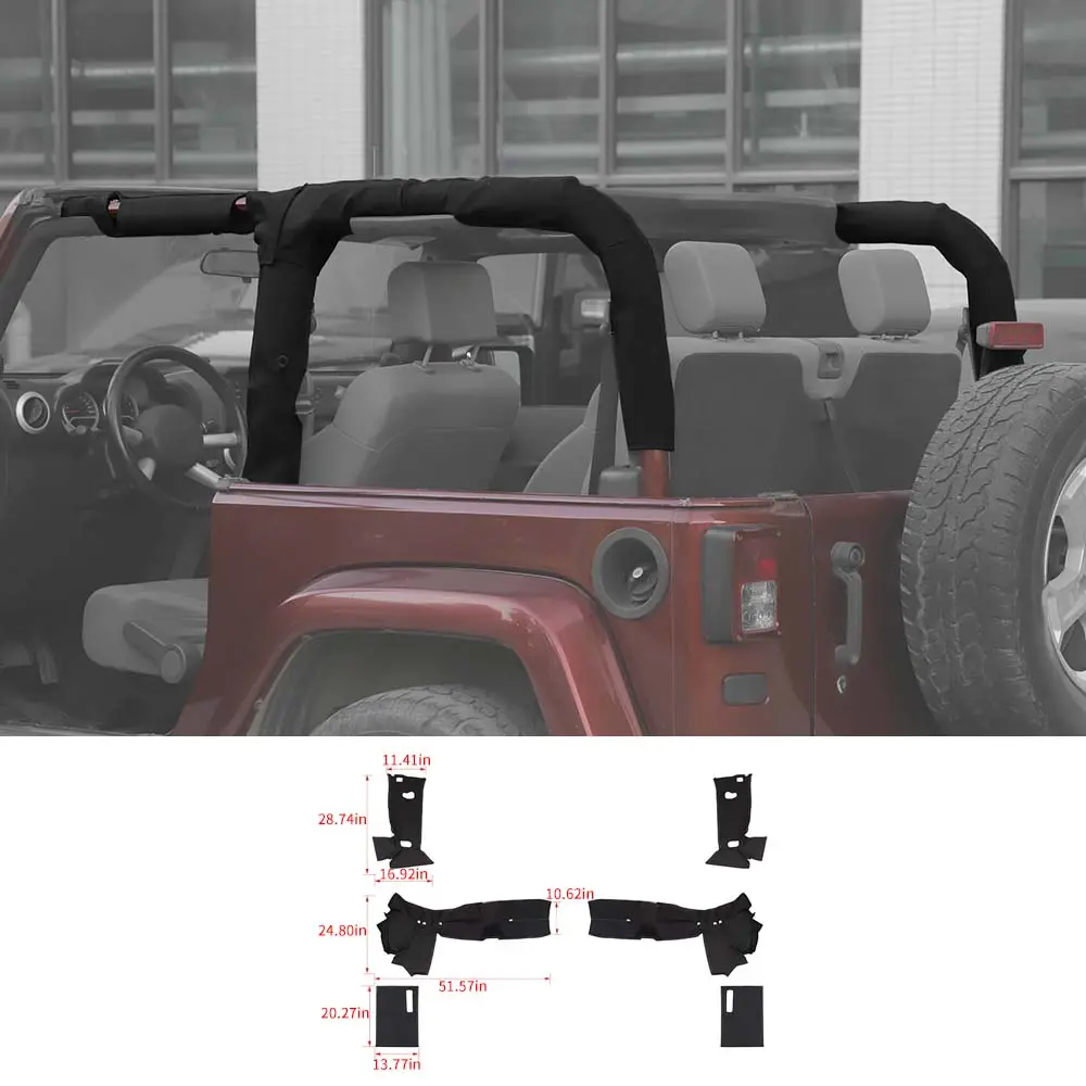 For 2011-2018 Jeep Wrangler JK Roll Bar Cover Protect prevent scratch