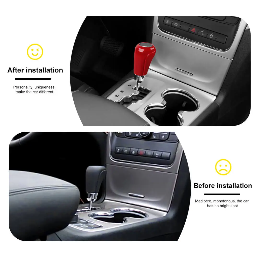For 2011-2013 Jeep Grand Cherokee WK2 Interior Gear Shift Knob Head Cover Trim (3 pcs) - Image 2