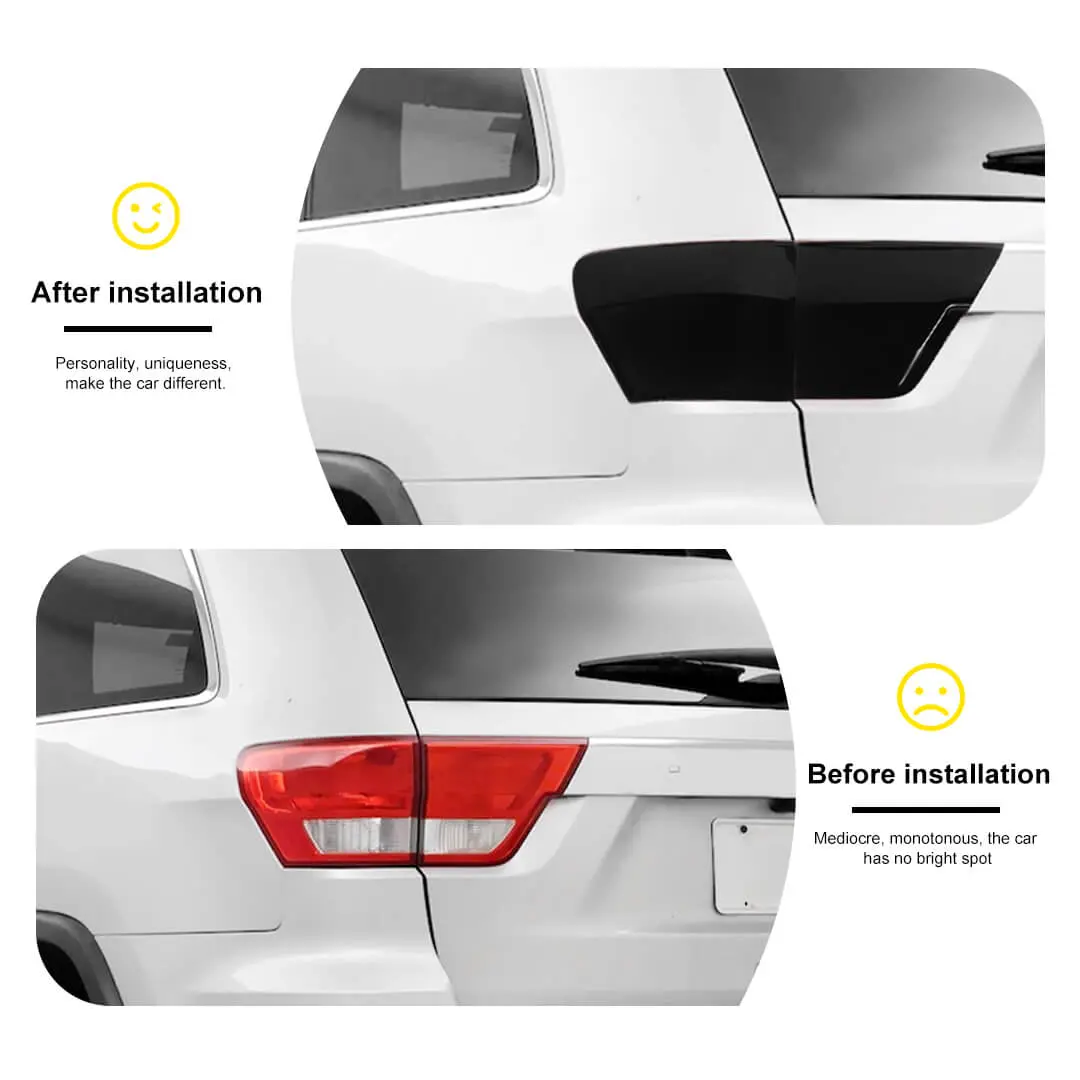 For 2011-2013 Jeep Grand Cherokee WK2 Smoke Black Rear Taillight Lamp Light Trim Cover (4 pcs) - Image 2