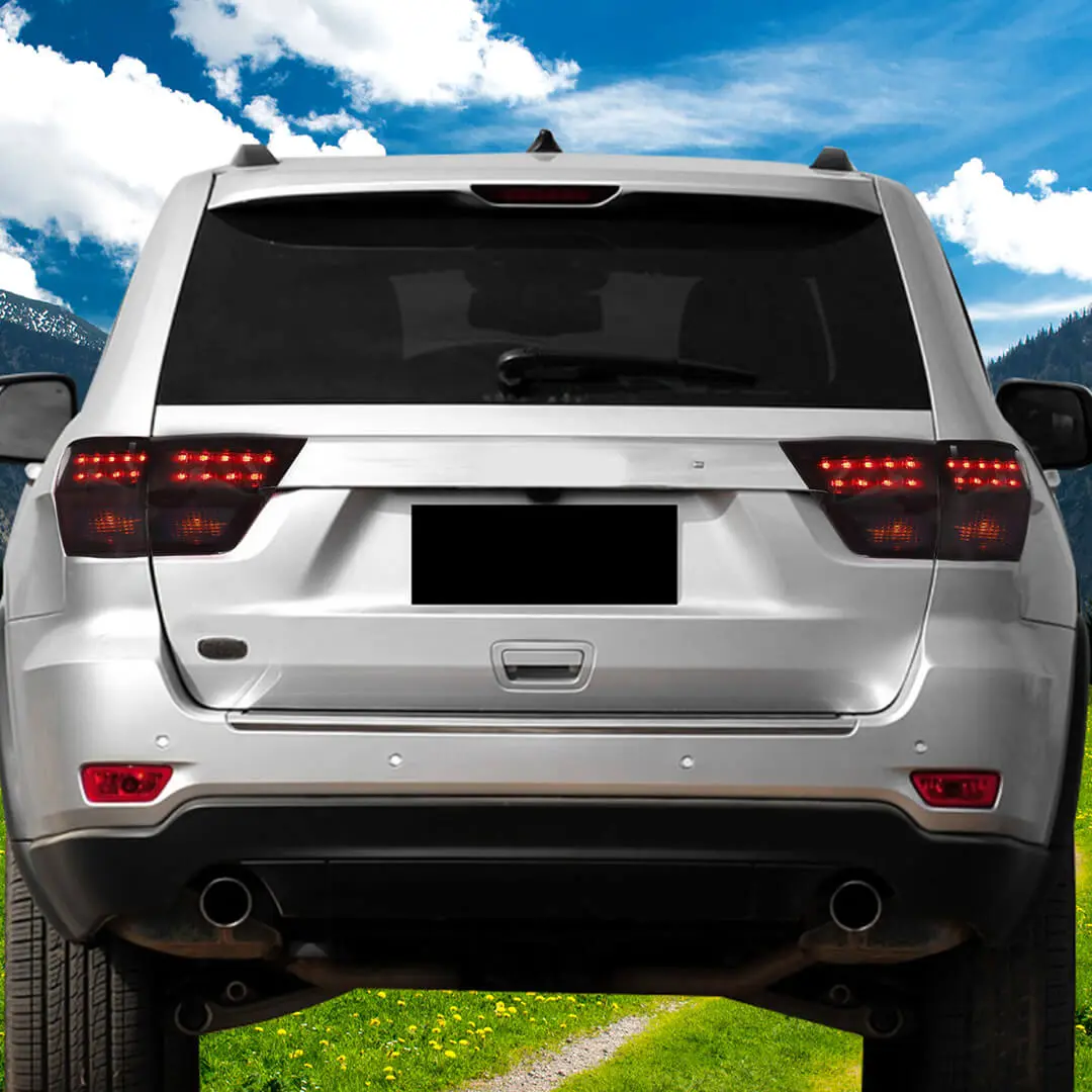 For 2011-2013 Jeep Grand Cherokee WK2 Smoke Black Rear Taillight Lamp Light Trim Cover (4 pcs) - Image 3