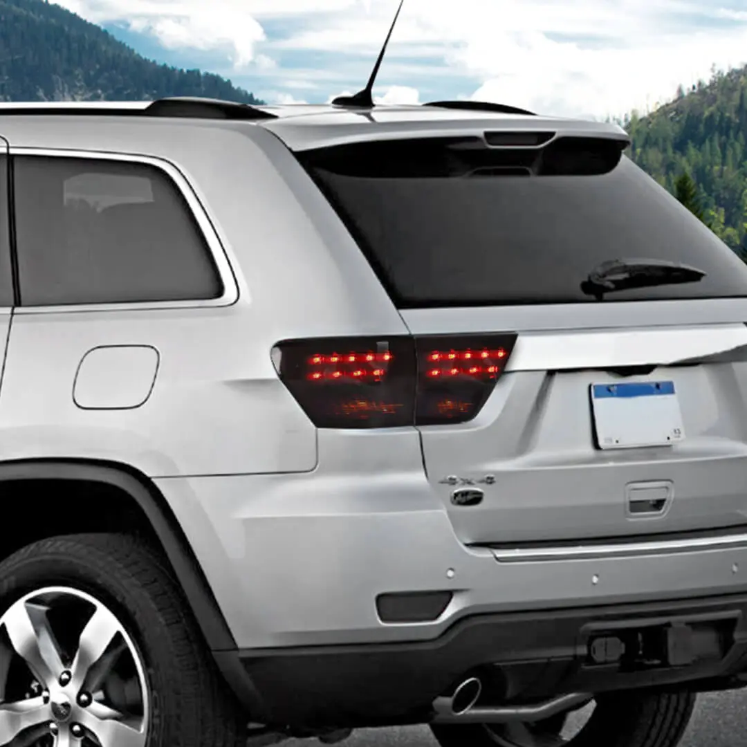 For 2011-2013 Jeep Grand Cherokee WK2 Smoke Black Rear Taillight Lamp Light Trim Cover (4 pcs) - Image 5