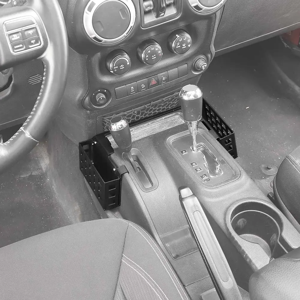 For 2011-2018 Jeep Wrangler JK Aluminum Alloy Tray Gear Shift Center Console Storage Box (Not Fit Manual Transmission) - Image 3