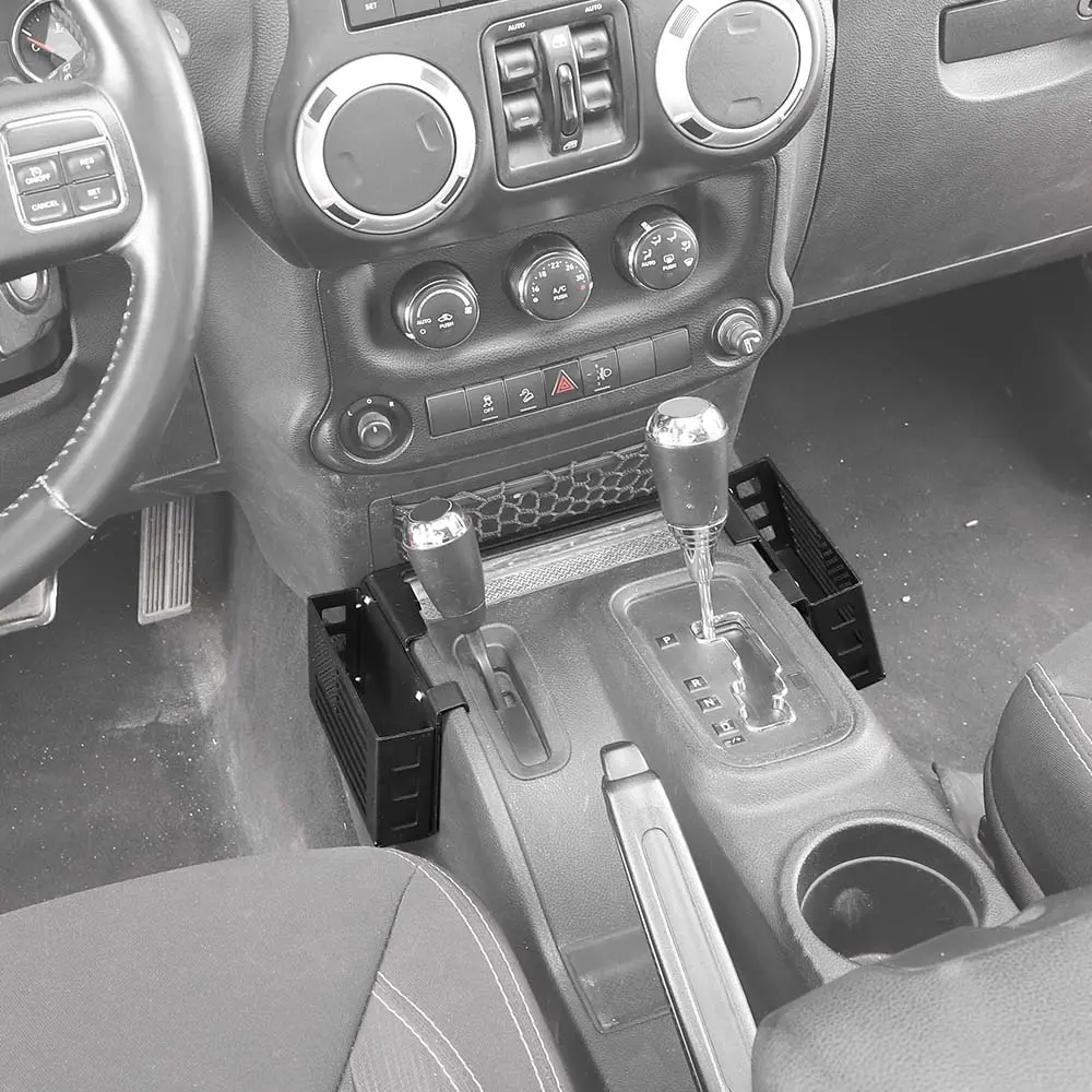 For 2011-2018 Jeep Wrangler JK Aluminum Alloy Tray Gear Shift Center Console Storage Box (Not Fit Manual Transmission) - Image 4