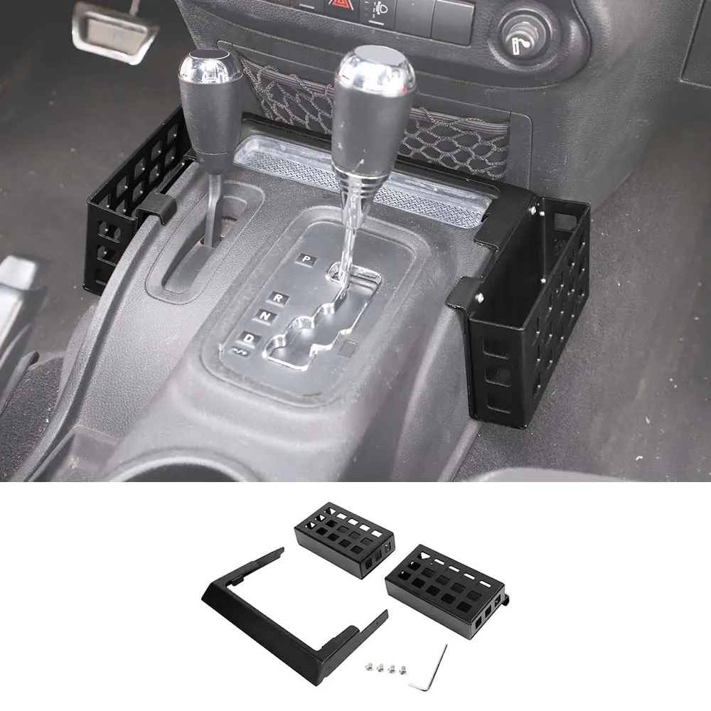For 2011-2018 Jeep Wrangler JK Aluminum Alloy Tray Gear Shift Center Console Storage Box (Not Fit Manual Transmission) - Image 9