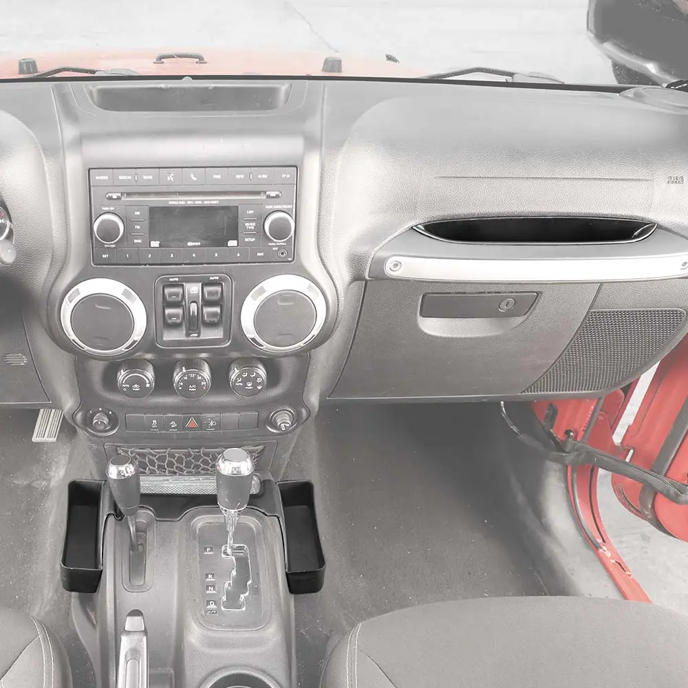 For 2011-2018 Jeep Wrangler JK Passenger Side Grab Handle Insert & Gear Shift Center Console Storage Box - Image 3