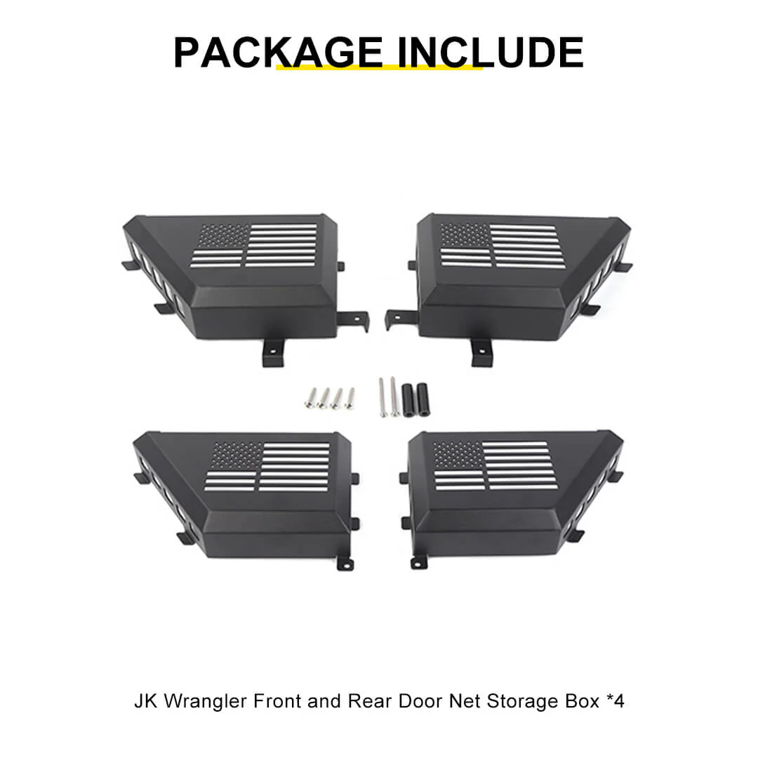 For 2011-2017 Jeep Wrangler JK Interior Front Rear Door Mesh Storage Box (4 pcs) - Image 13