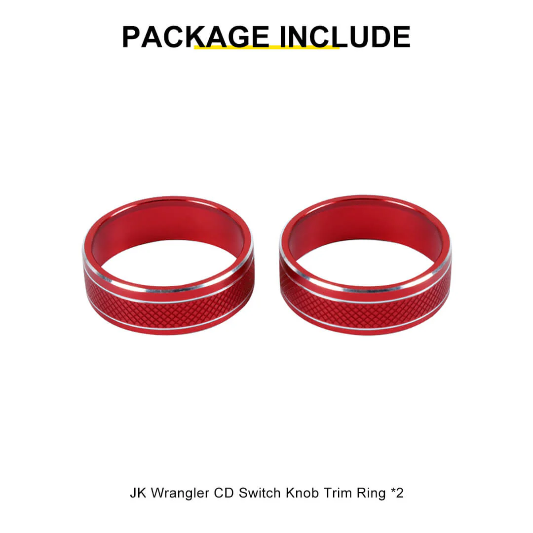 For 2011-2018 Jeep Wrangler JK/2010-2015 Compass/2011-2015 Patriot Center Console Audio CD Switch Knob Ring Cover (2 pcs) - Image 10