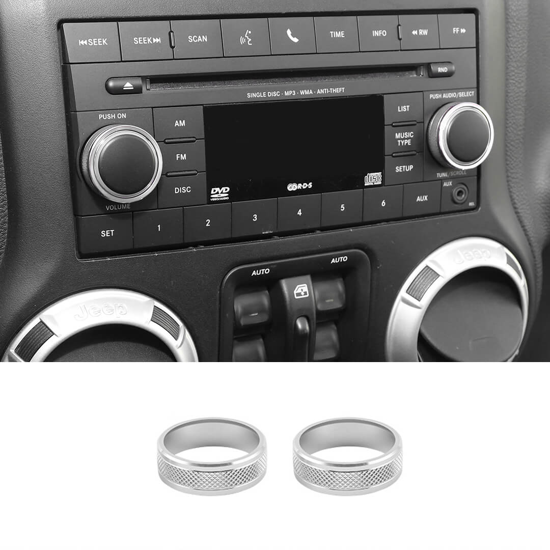 For 2011-2018 Jeep Wrangler JK/2010-2015 Compass/2011-2015 Patriot Center Console Audio CD Switch Knob Ring Cover (2 pcs) - Image 11