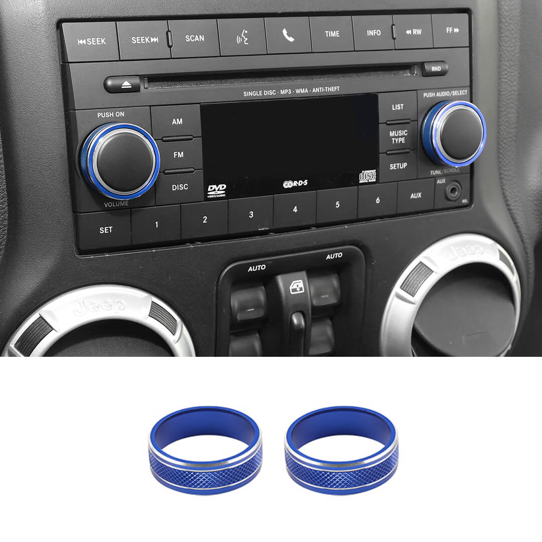 For 2011-2018 Jeep Wrangler JK/2010-2015 Compass/2011-2015 Patriot Center Console Audio CD Switch Knob Ring Cover (2 pcs) - Image 12