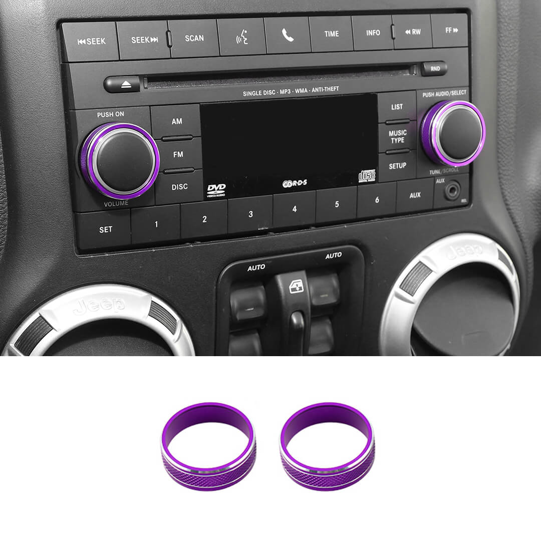 For 2011-2018 Jeep Wrangler JK/2010-2015 Compass/2011-2015 Patriot Center Console Audio CD Switch Knob Ring Cover (2 pcs) - Image 14