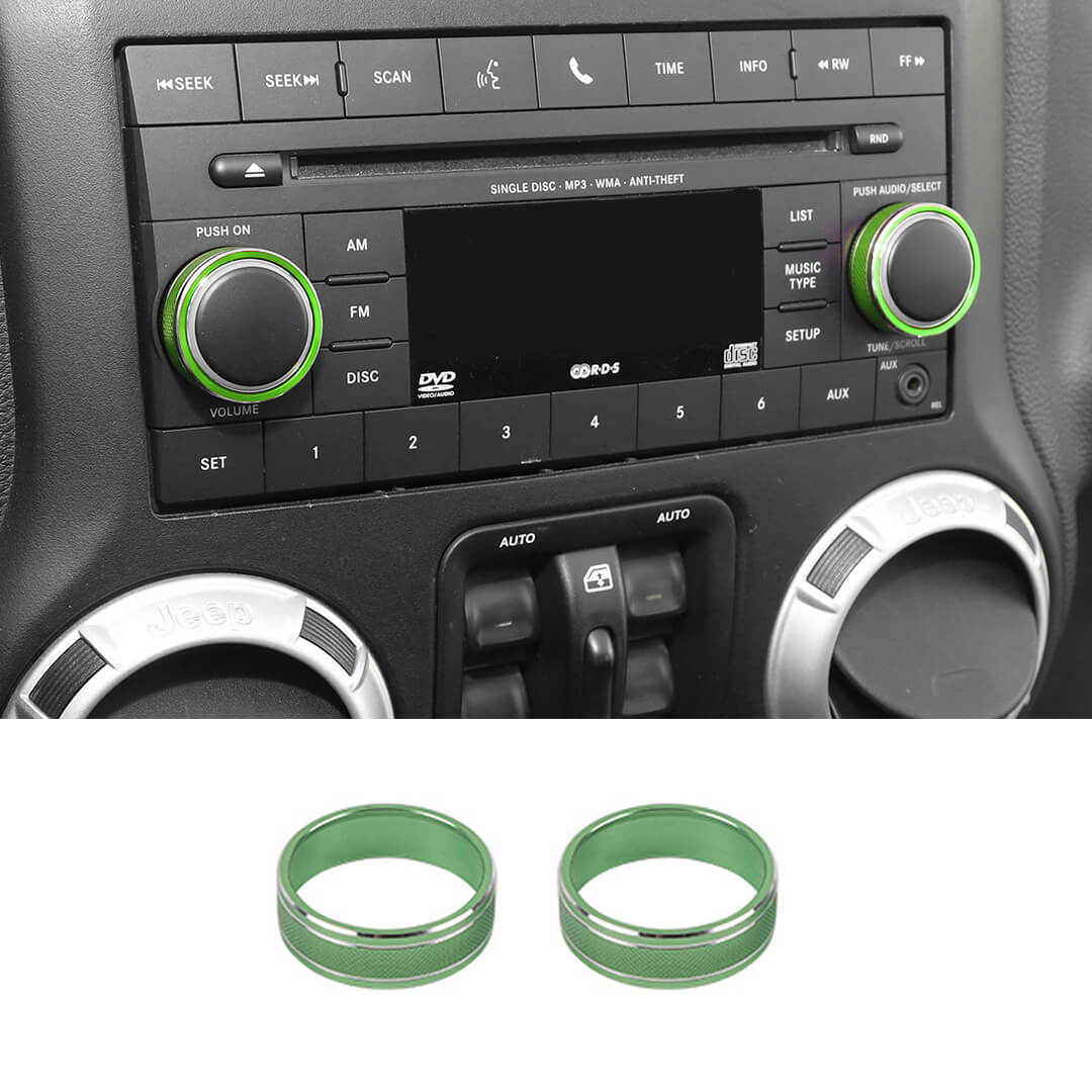 For 2011-2018 Jeep Wrangler JK/2010-2015 Compass/2011-2015 Patriot Center Console Audio CD Switch Knob Ring Cover (2 pcs) - Image 15