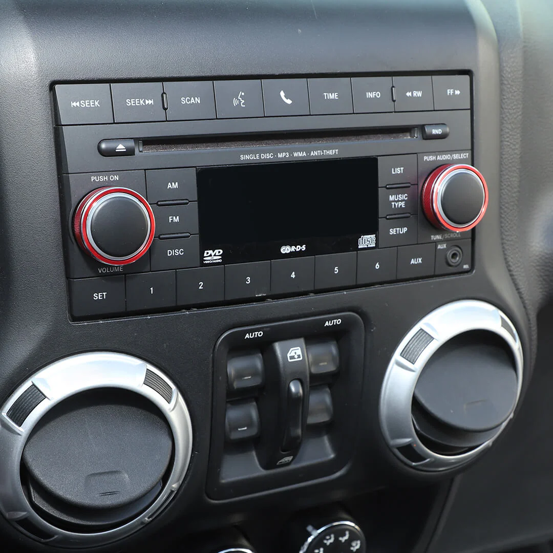 For 2011-2018 Jeep Wrangler JK/2010-2015 Compass/2011-2015 Patriot Center Console Audio CD Switch Knob Ring Cover (2 pcs) - Image 4