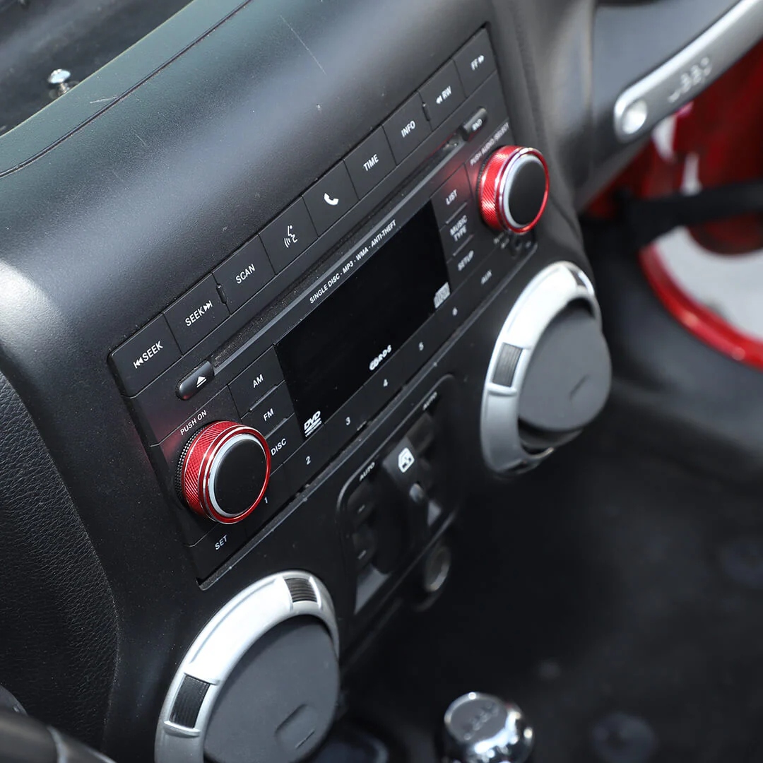 For 2011-2018 Jeep Wrangler JK/2010-2015 Compass/2011-2015 Patriot Center Console Audio CD Switch Knob Ring Cover (2 pcs) - Image 5