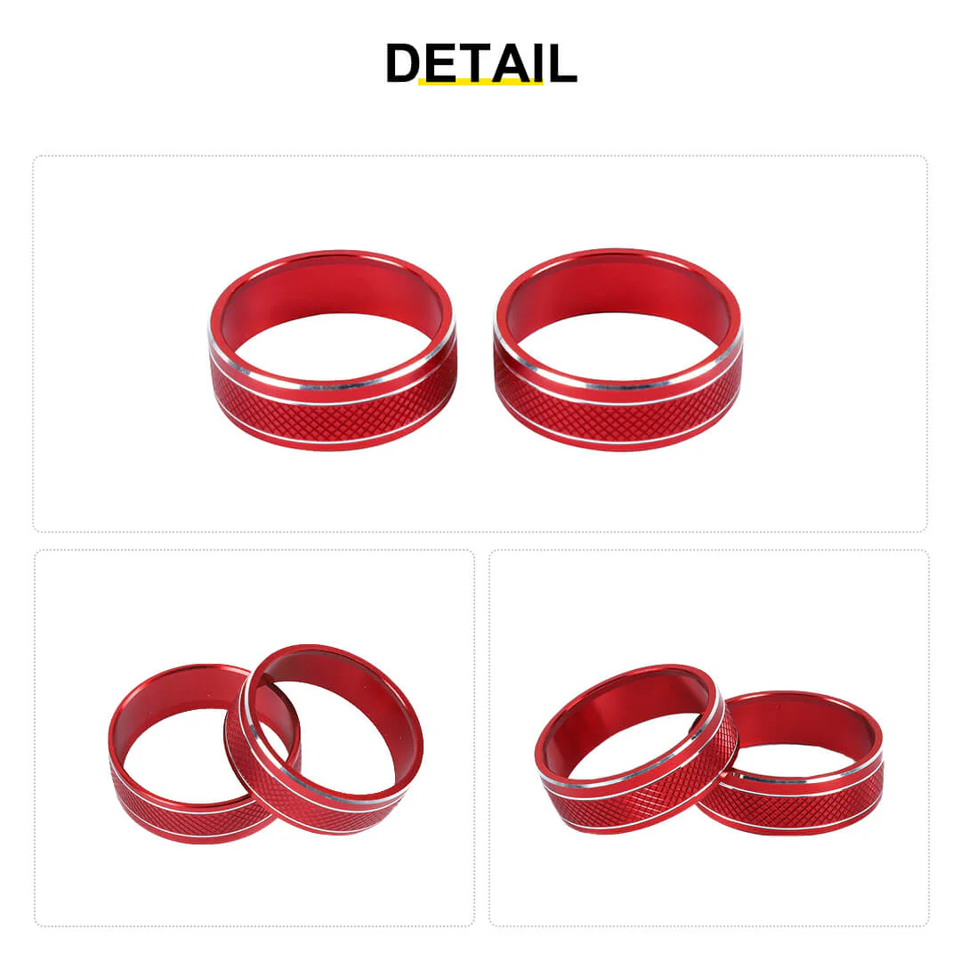 For 2011-2018 Jeep Wrangler JK/2010-2015 Compass/2011-2015 Patriot Center Console Audio CD Switch Knob Ring Cover (2 pcs) - Image 7