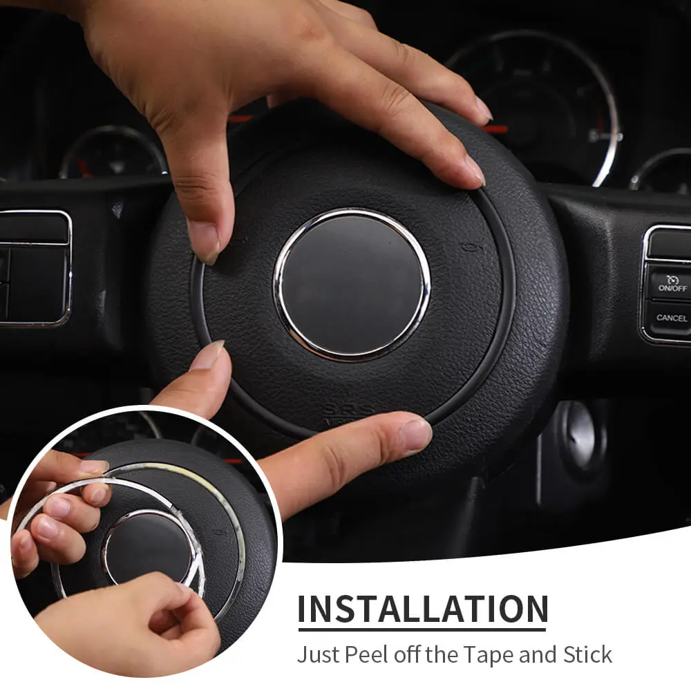 For Jeep 2011-2018 Wrangler JK /2011-2013 Grand Cherokee/2010-2015 Compass/ 2011-2015 Patriot Steering Wheel Center Cover Trim Ring - Image 6
