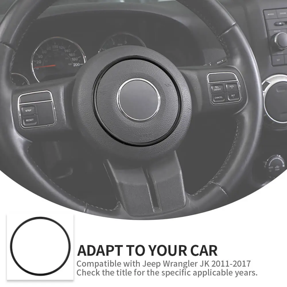 For Jeep 2011-2018 Wrangler JK /2011-2013 Grand Cherokee/2010-2015 Compass/ 2011-2015 Patriot Steering Wheel Center Cover Trim Ring - Image 8