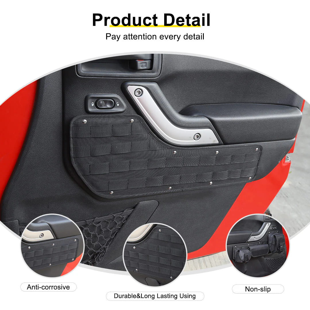 For 2011-2018 Jeep Wrangler JK 4-Door Version Front Rear Car Door Multifunction Tactical Hanging Board - Image 8