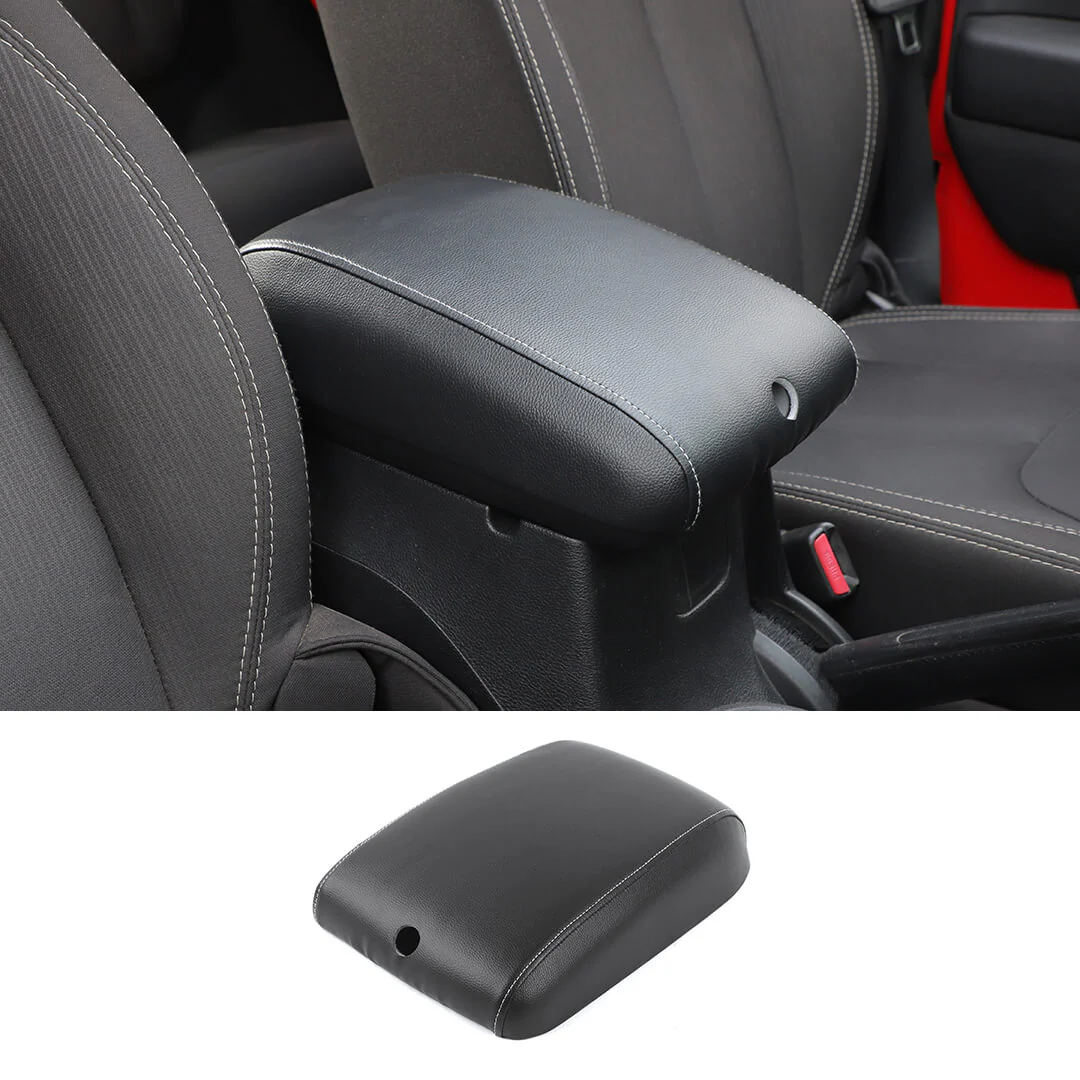 For 2011-2018 Jeep Wrangler JK Center Consol Armrest Box Pad Leather Cover Trim