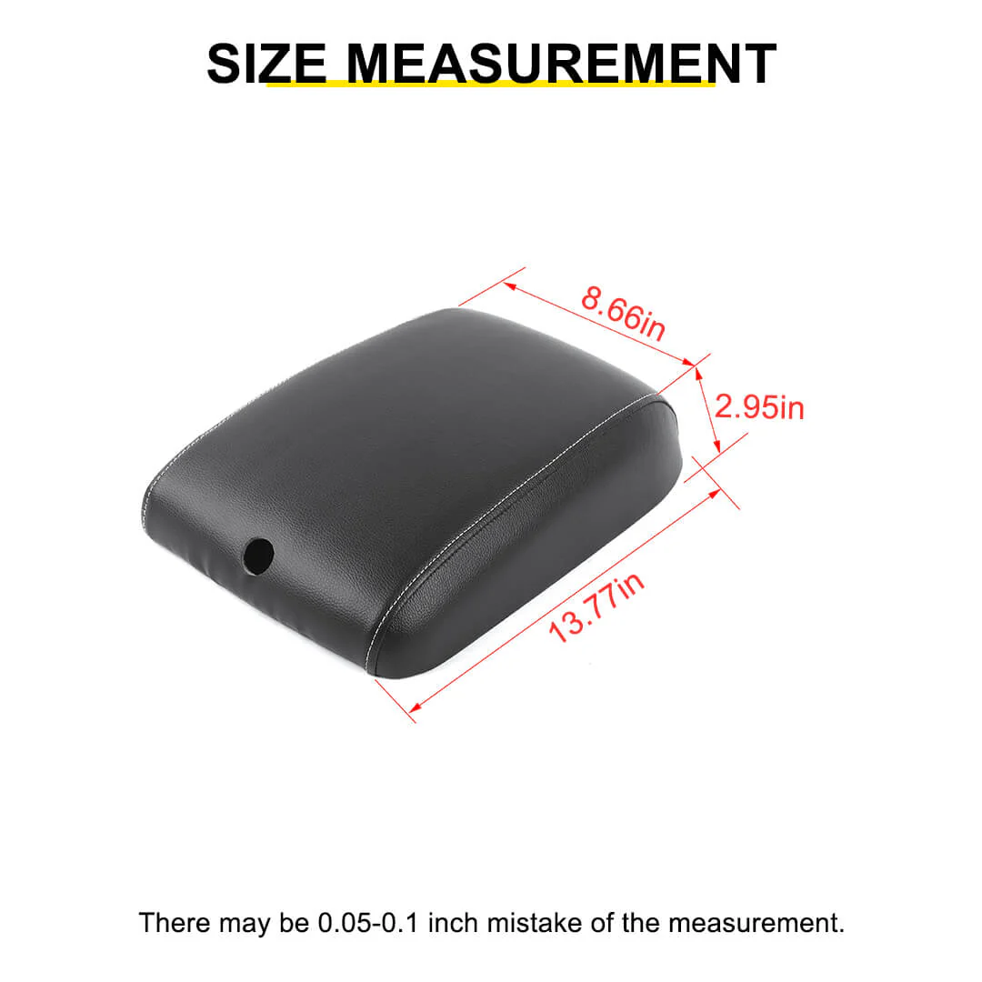 For 2011-2018 Jeep Wrangler JK Center Consol Armrest Box Pad Leather Cover Trim - Image 11