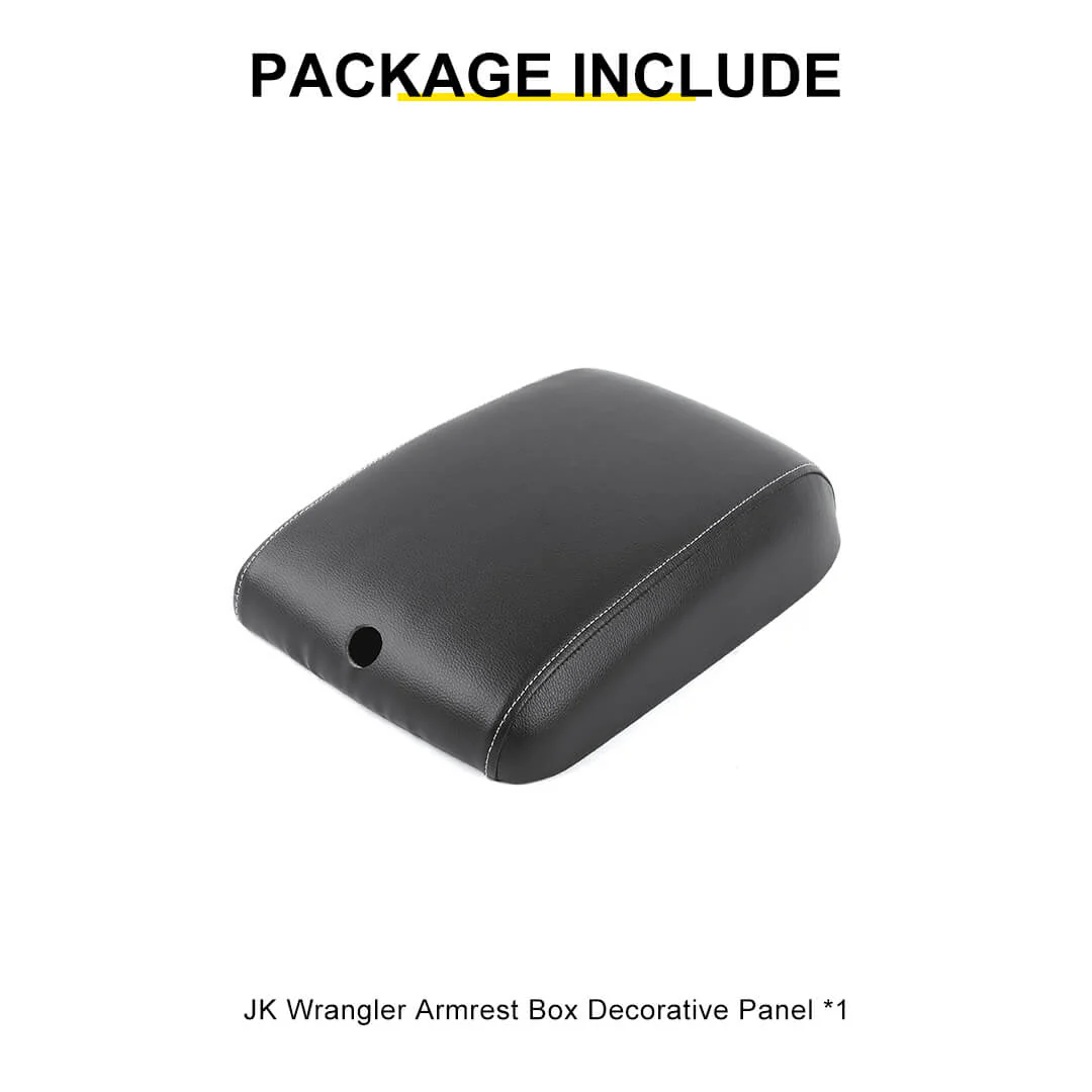 For 2011-2018 Jeep Wrangler JK Center Consol Armrest Box Pad Leather Cover Trim - Image 12