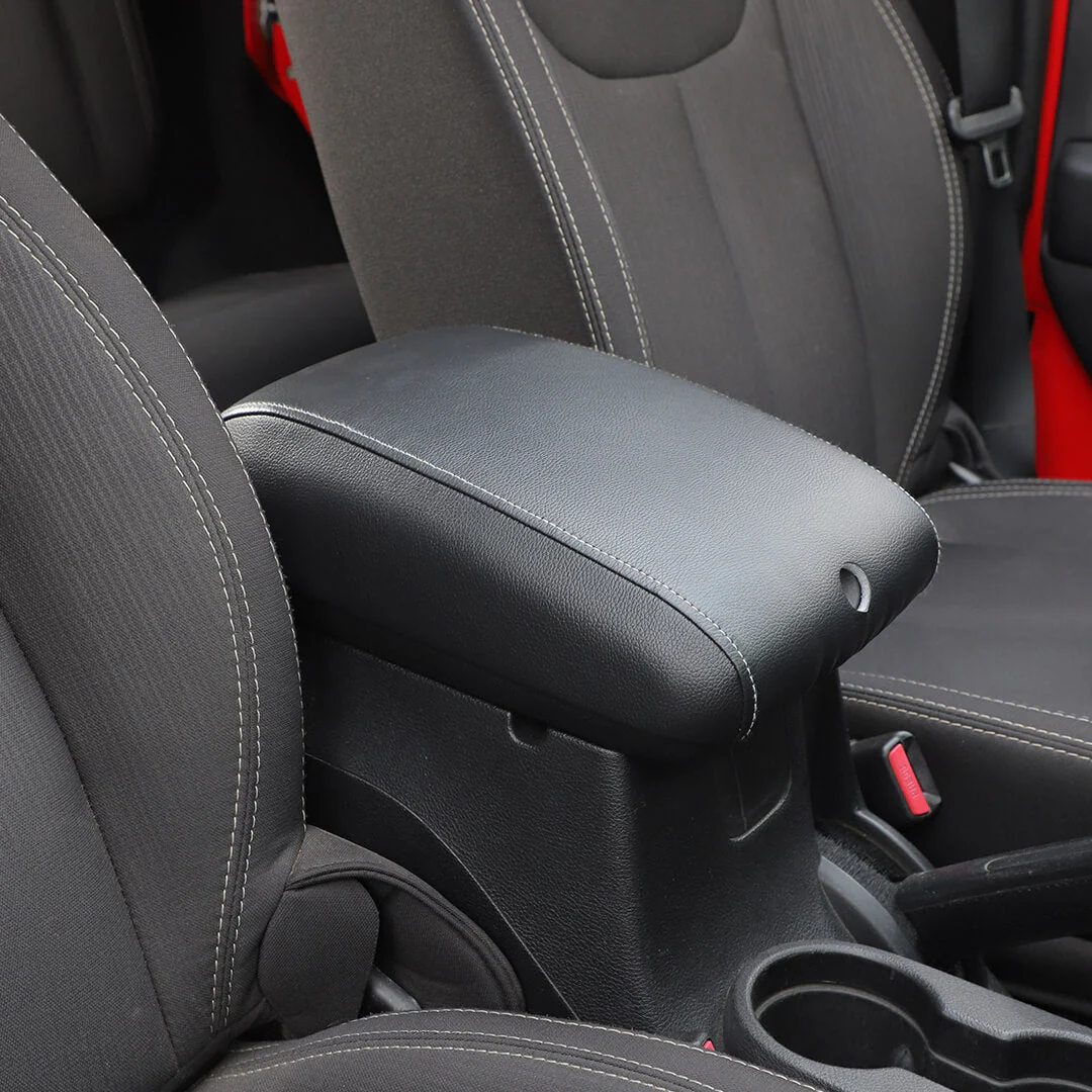 For 2011-2018 Jeep Wrangler JK Center Consol Armrest Box Pad Leather Cover Trim - Image 5