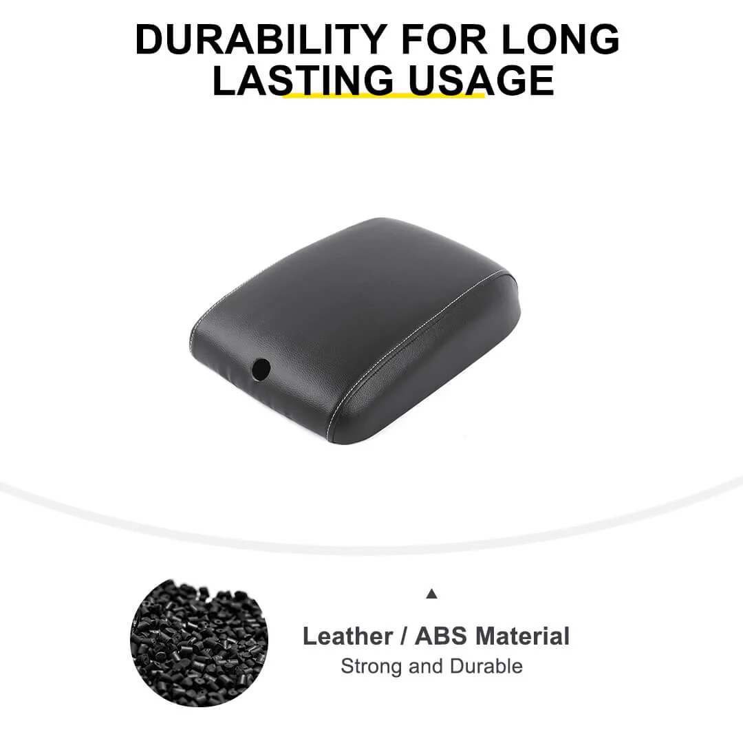 For 2011-2018 Jeep Wrangler JK Center Consol Armrest Box Pad Leather Cover Trim - Image 9