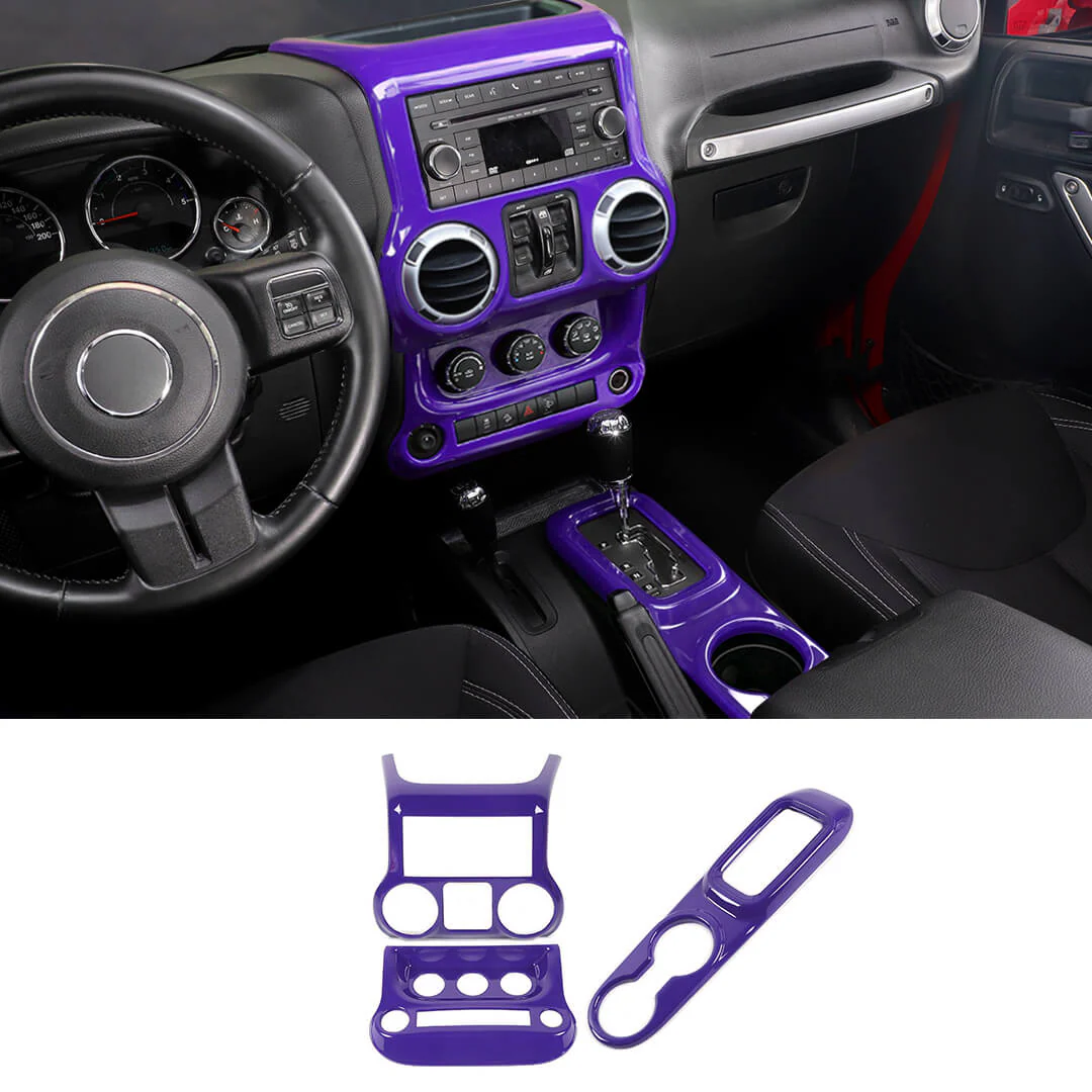 For 2011-2018 Jeep Wrangler JK Center Console Air Vent Switch & Gear Cup Holder Panel Cover Trim (3 pcs) - Image 15
