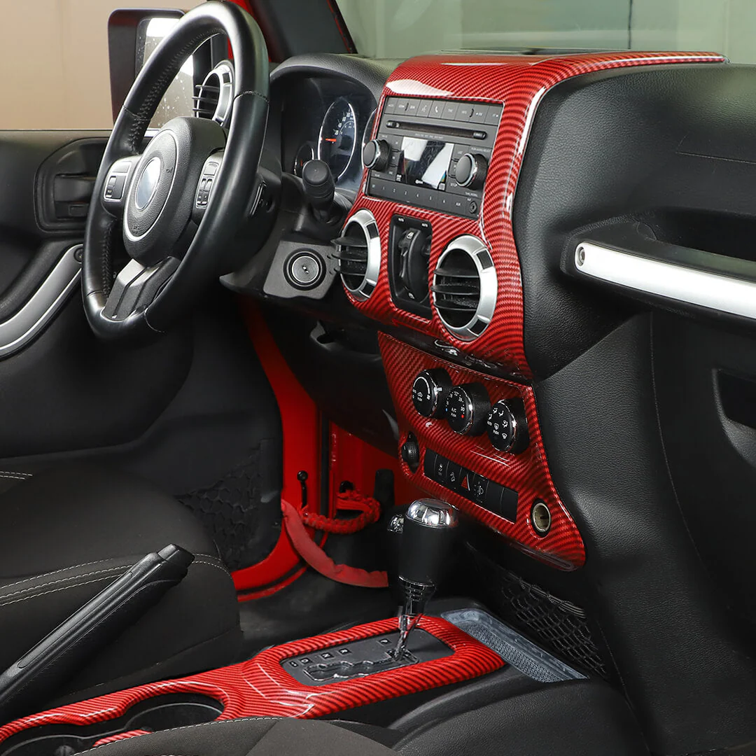For 2011-2018 Jeep Wrangler JK Center Console Air Vent Switch & Gear Cup Holder Panel Cover Trim (3 pcs) - Image 4